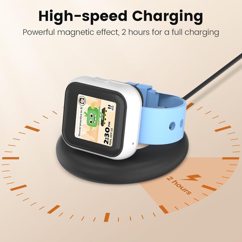 SimpleThings Compatible with SyncUP Kids Watch 1 Charger Stand Dock, for T-Mobile Sync UP Kids Watch Power Base with 3.3 Feet Charger Cable (NOT for Sync UP Kids Watch 2) (Foldable Black) - Image 5